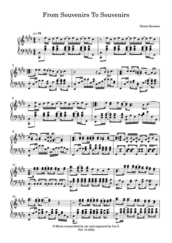 FROM SOUVENIRS TO SOUVENIRS (PIANO)