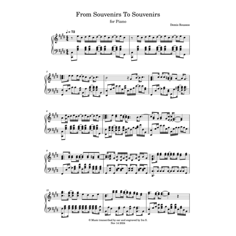FROM SOUVENIRS TO SOUVENIRS (PIANO)