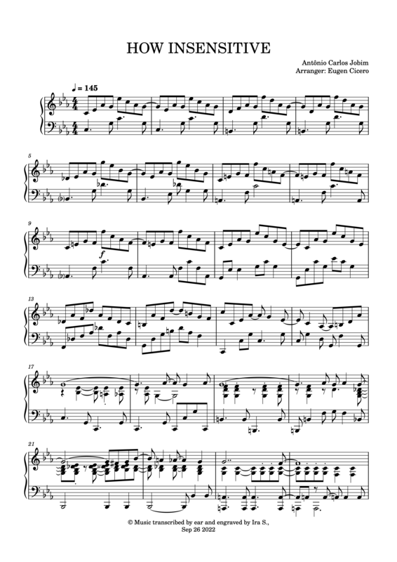 HOW INSENSITIVE (PIANO)