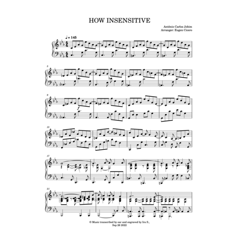 HOW INSENSITIVE (PIANO)