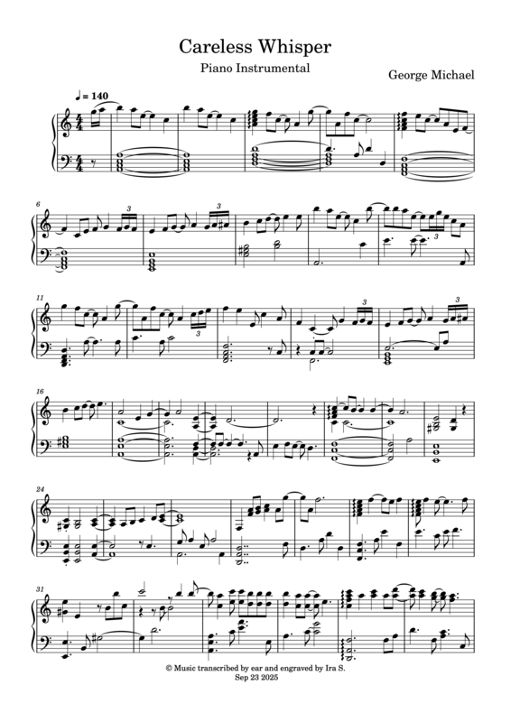 CARELESS WHISPER (PIANO)
