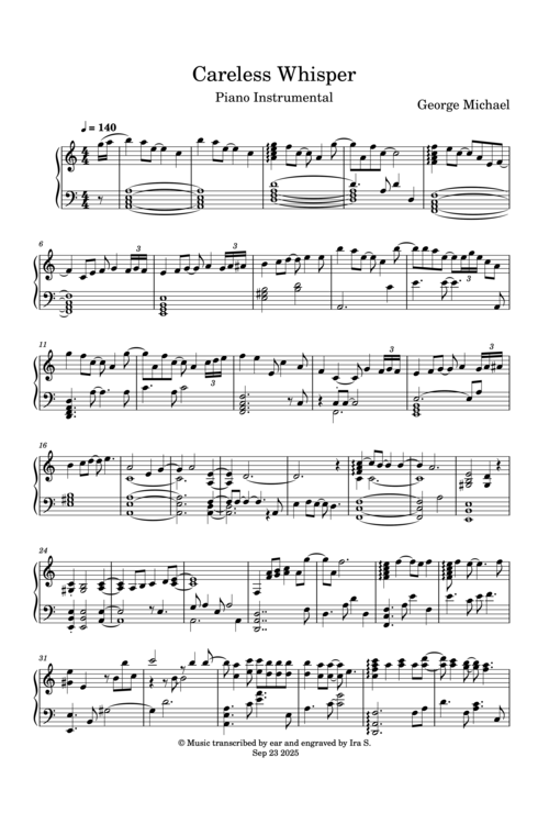 CARELESS WHISPER (PIANO)